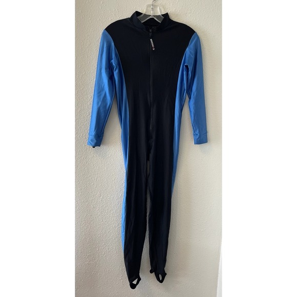 Diveskins Other - Diveskins By Oztek Wetsuit Ladies Large Black/Blue Zip Front Lightweight